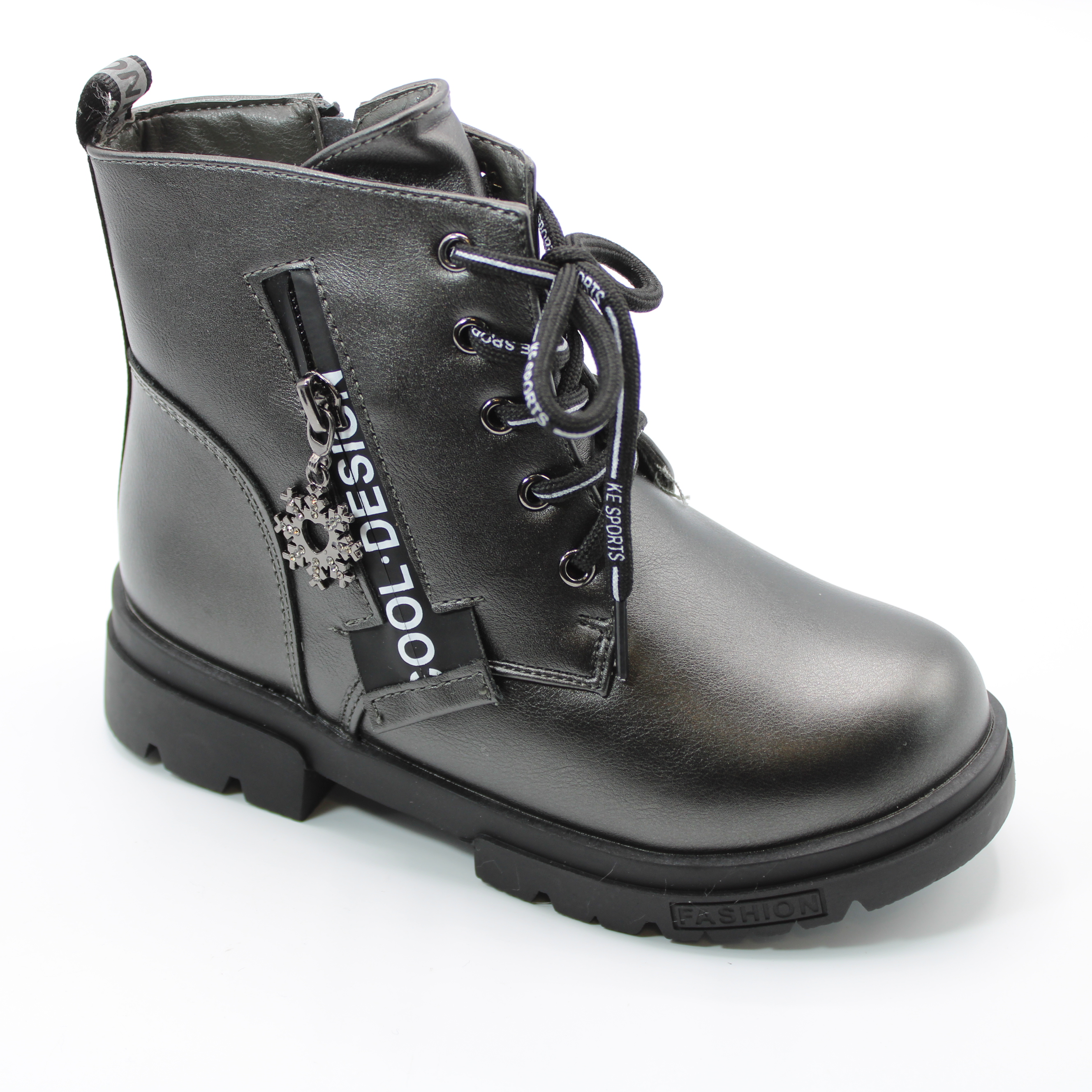 картинка Детские зимние ботинки черного цвета SLV BS03-2430 от интернет-магазина ByStep