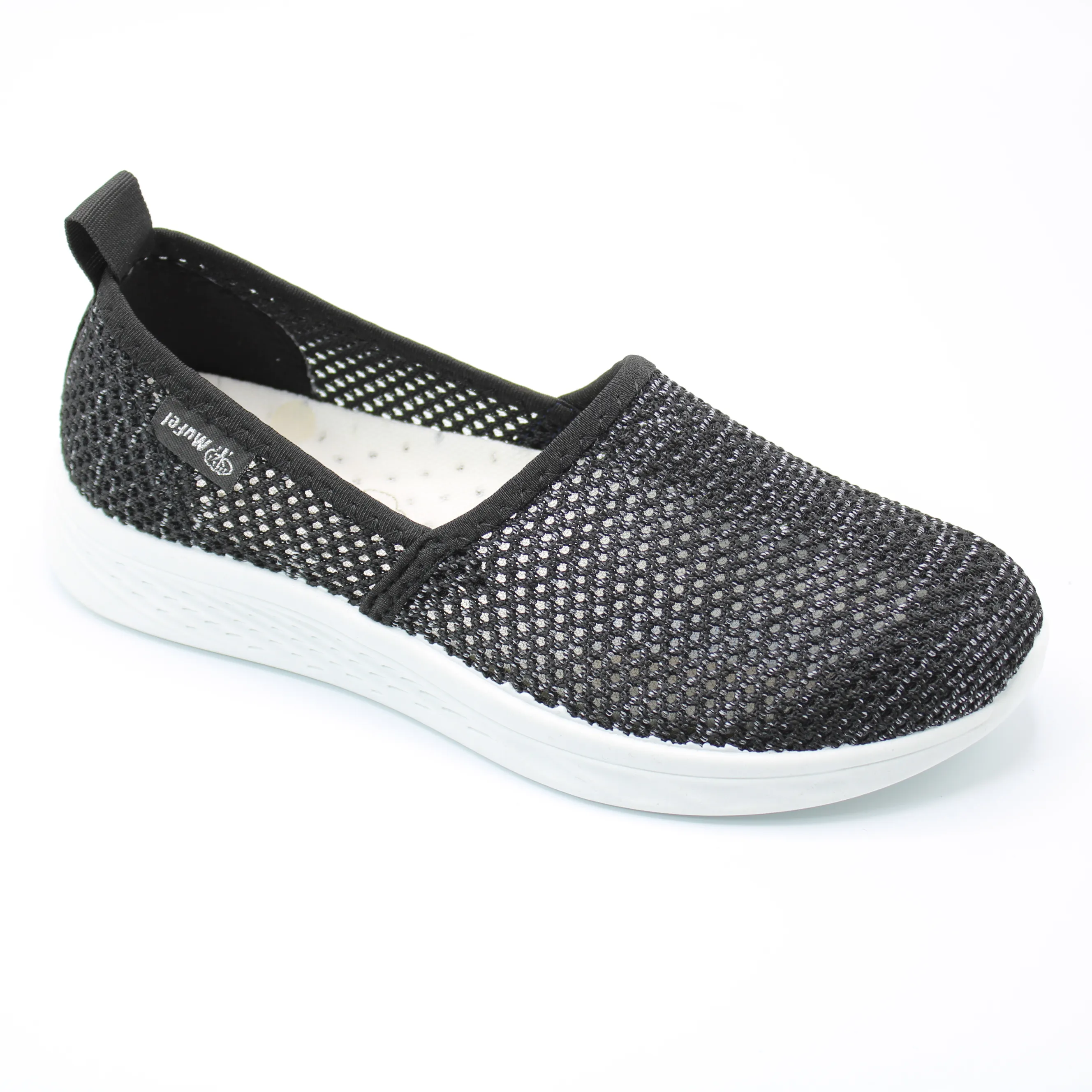 Женские летние слипоны черного цвета ДЕРЕВЬЯ BS02-767