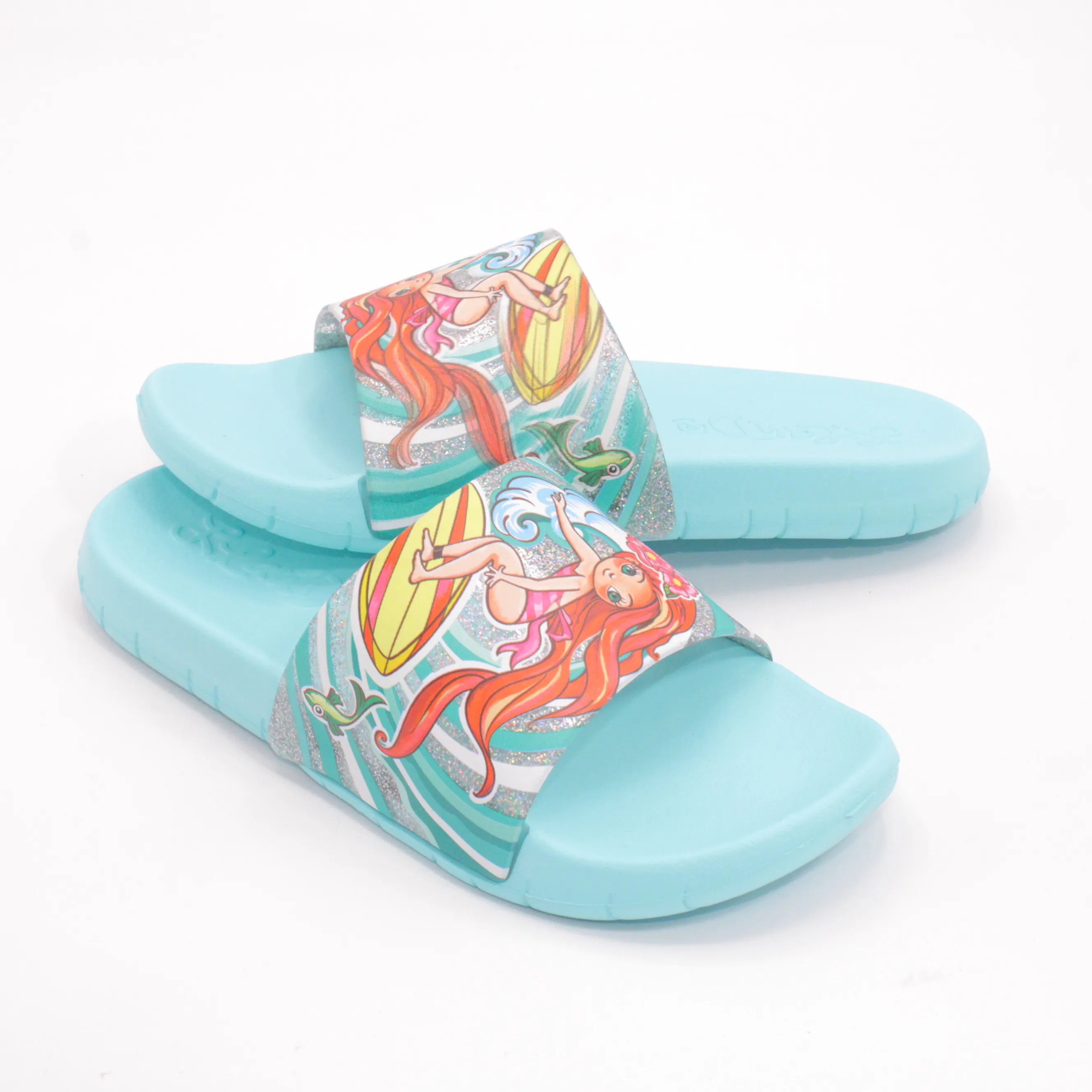 Детские летние шлепанцы салатового цвета LUCKY LAND BS03-2680