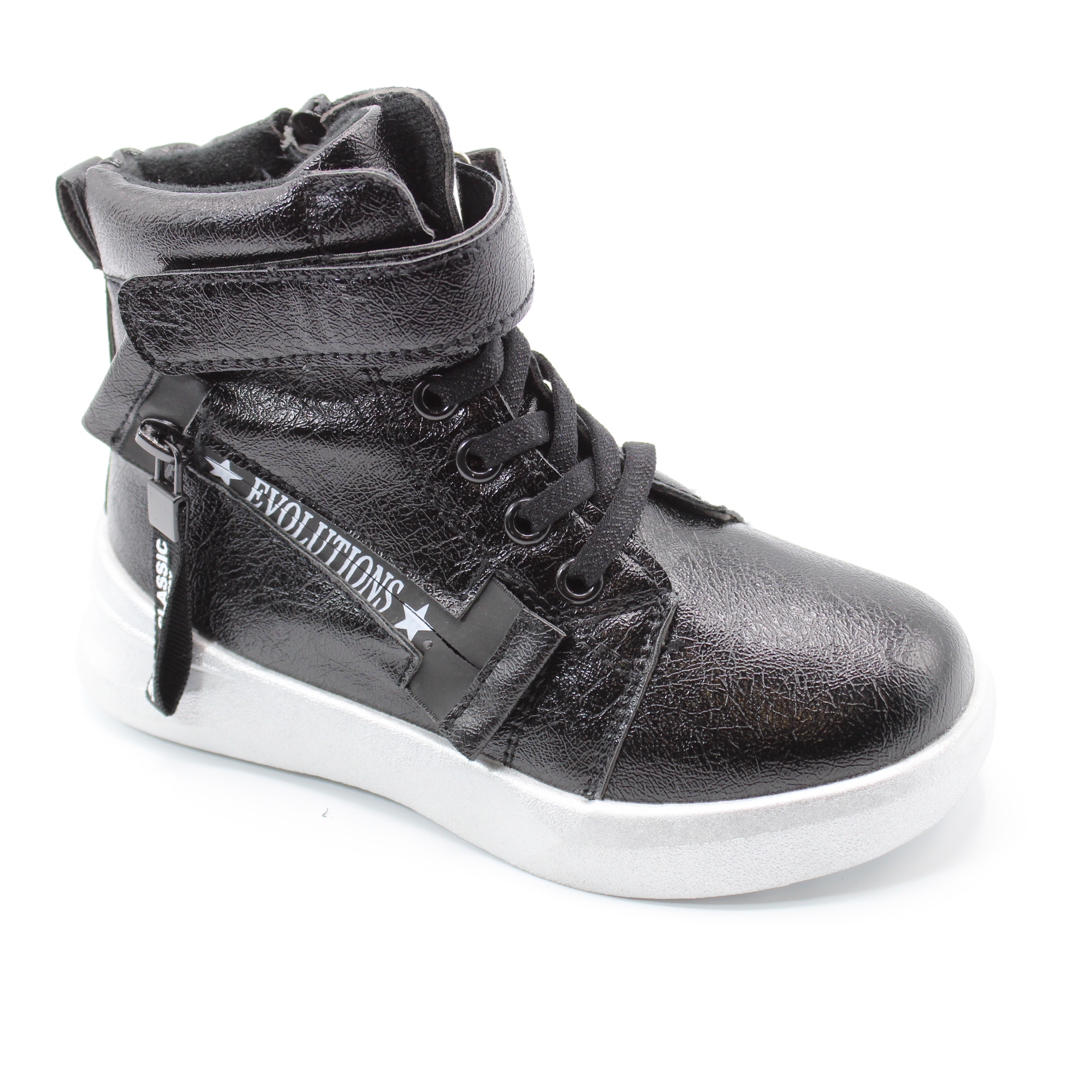 картинка Детские осенние ботинки черного цвета КОЛОБОК BS03-2370 от интернет-магазина ByStep