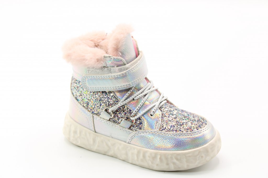 картинка Детские зимние ботинки серебряного цвета SLV BS03-218 от интернет-магазина ByStep