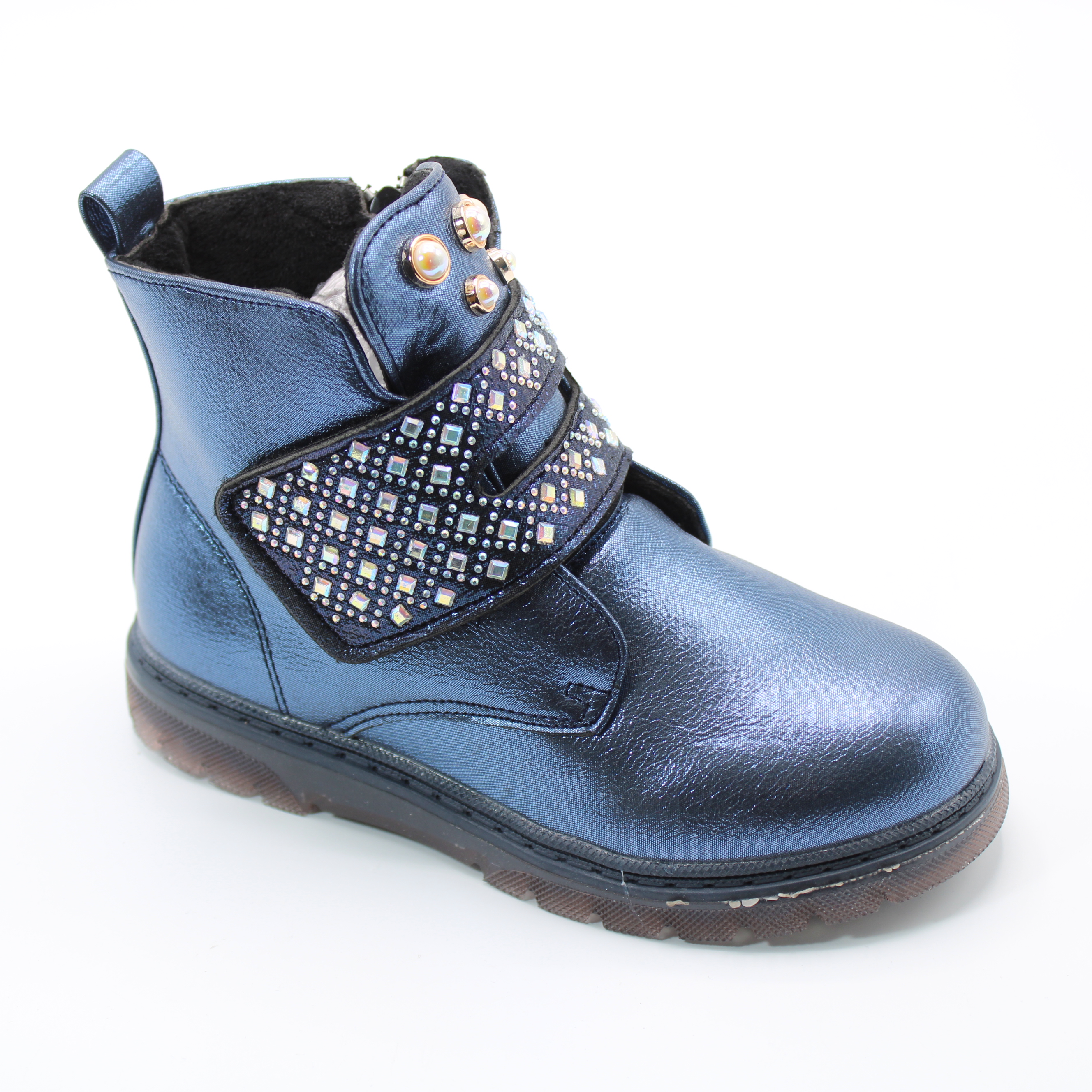 картинка Детские осенние ботинки синего цвета ОТЛИЧНИК BS06-403 от интернет-магазина ByStep