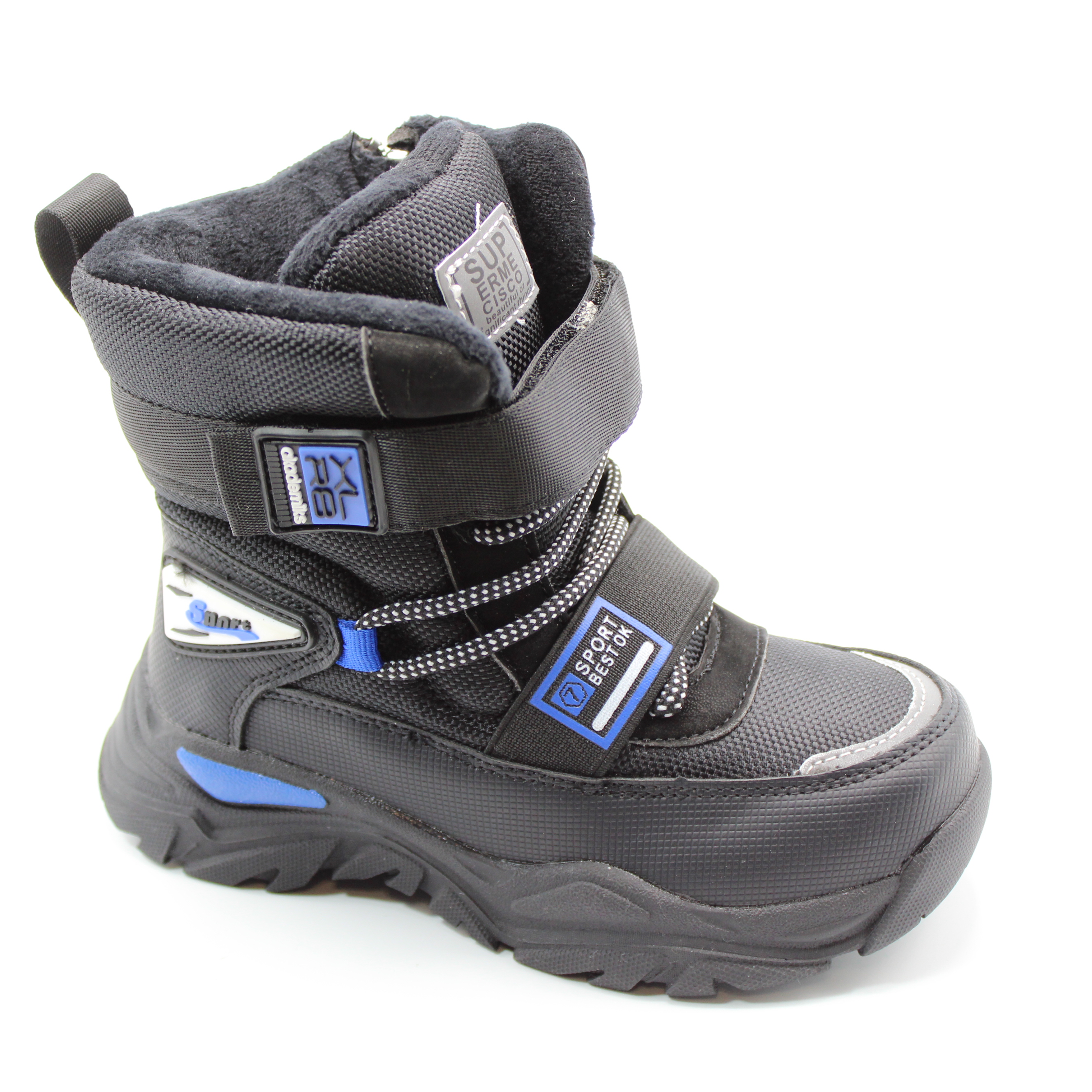 картинка Детские зимние ботинки черного цвета SLV BS06-483 от интернет-магазина ByStep