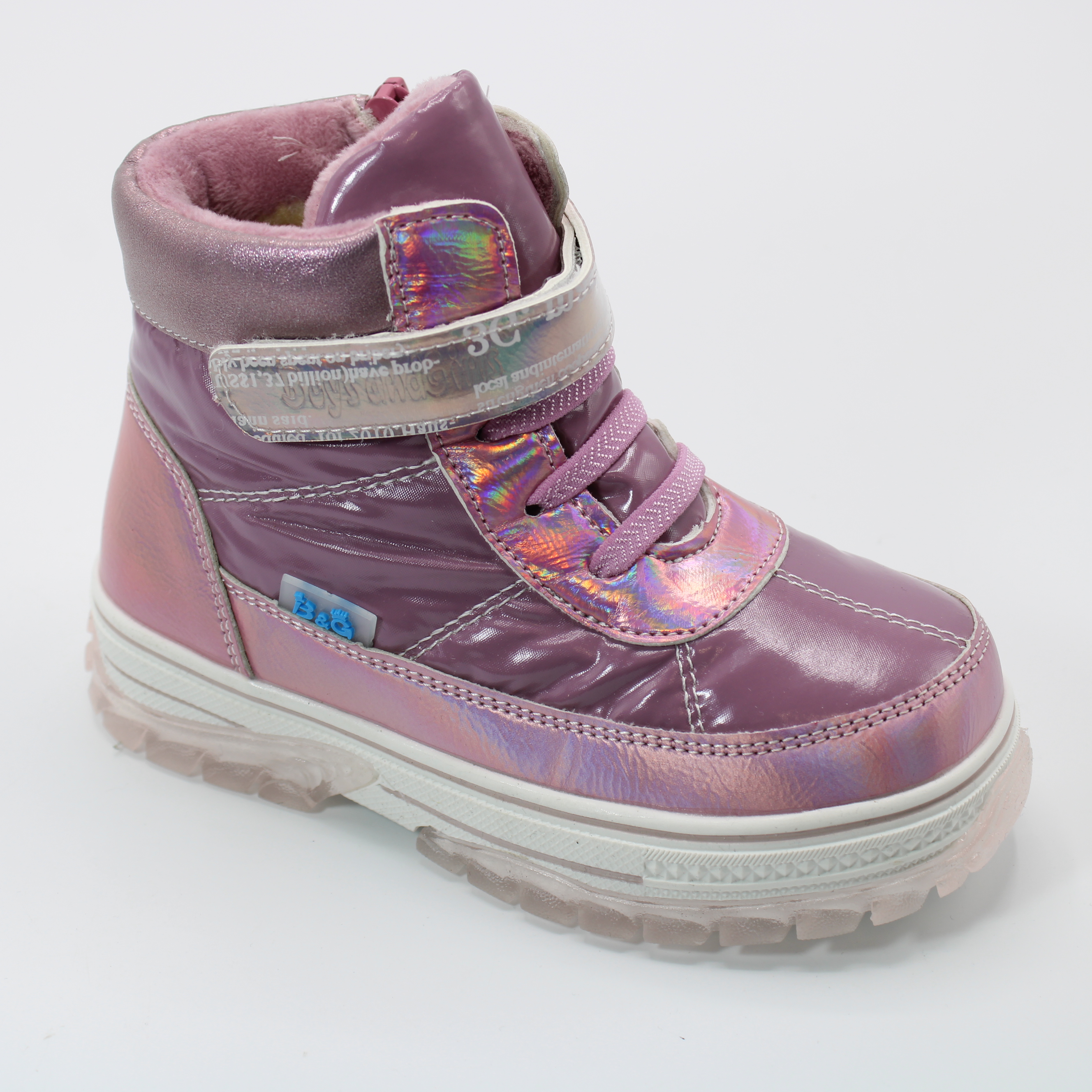 картинка Детские зимние ботинки розового цвета B&G BS06-416 от интернет-магазина ByStep