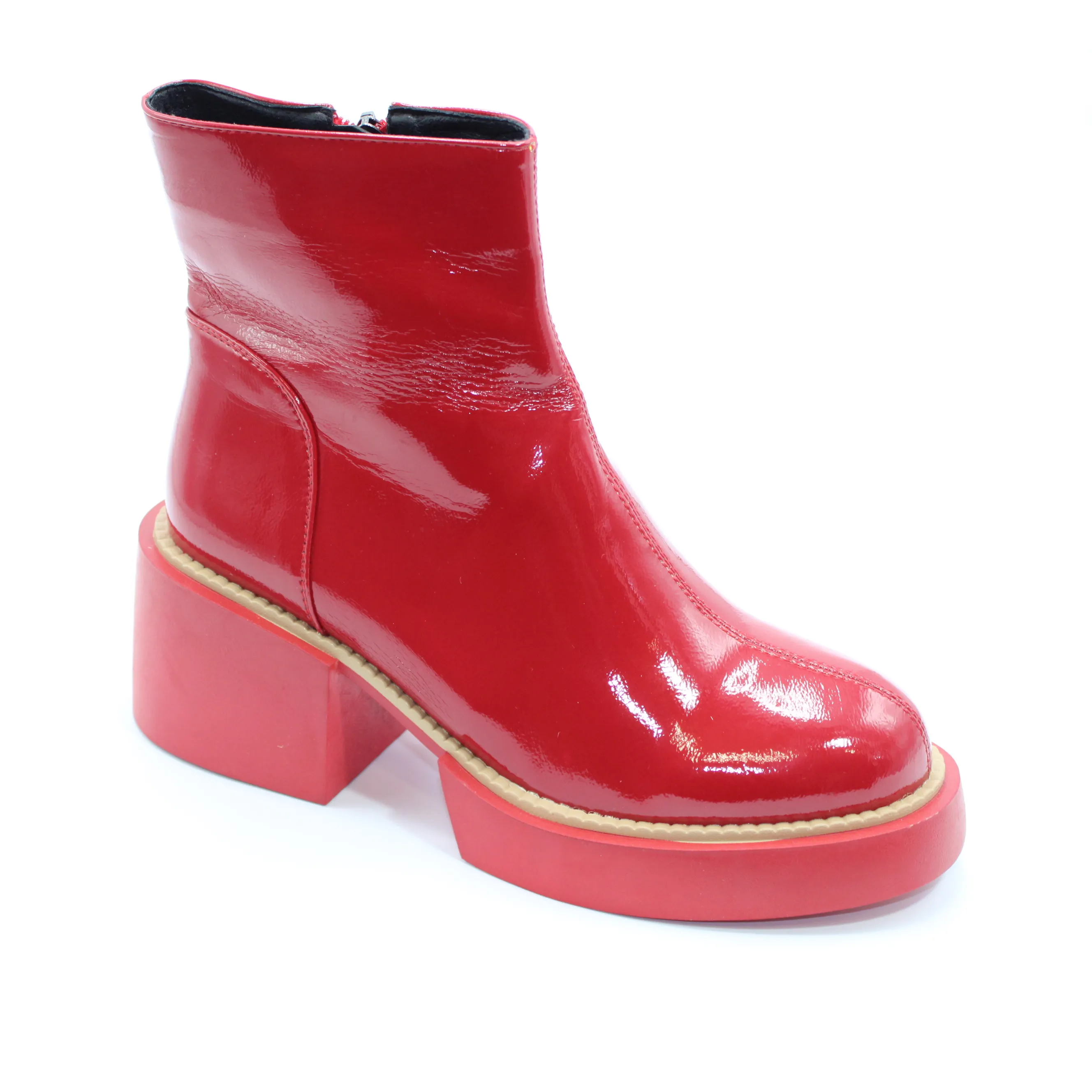 Женские ботинки красного цвета MENESLA BS02-1273