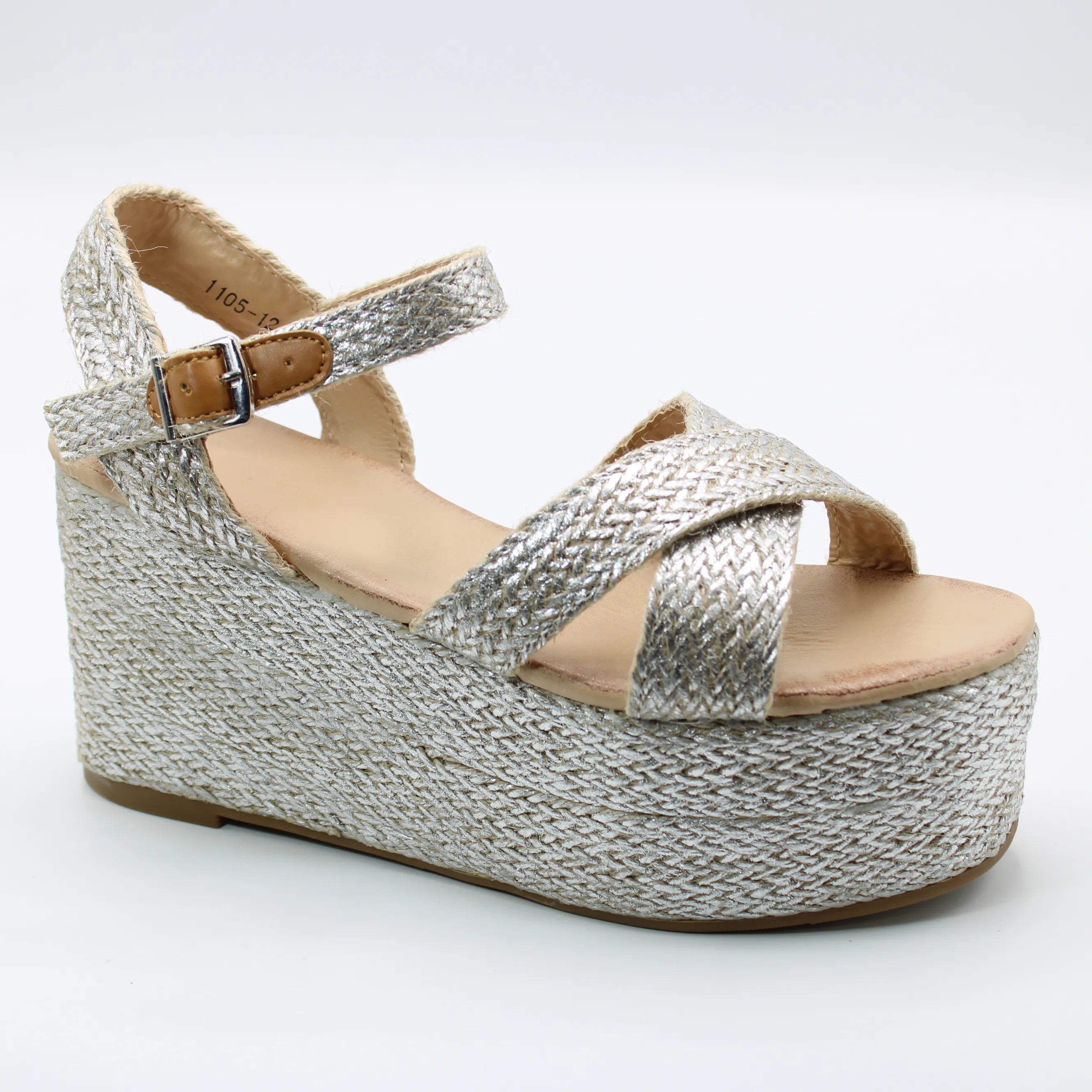 Женские летние босоножки серебряного цвета DINO ALBAT BS01-677