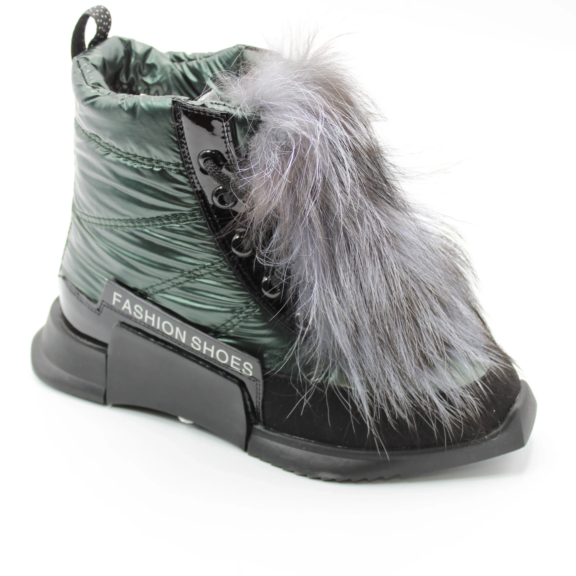 Женские зимние ботинки зеленого цвета BS01-915