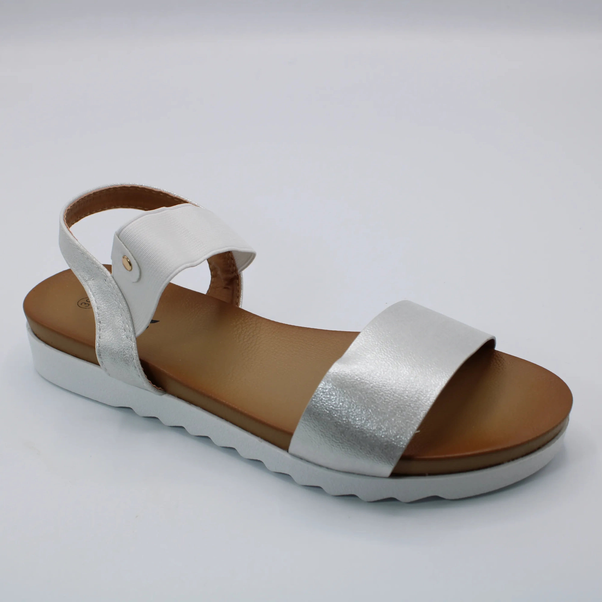 Женские летние босоножки серебряного цвета SANYIDIN BS02-706