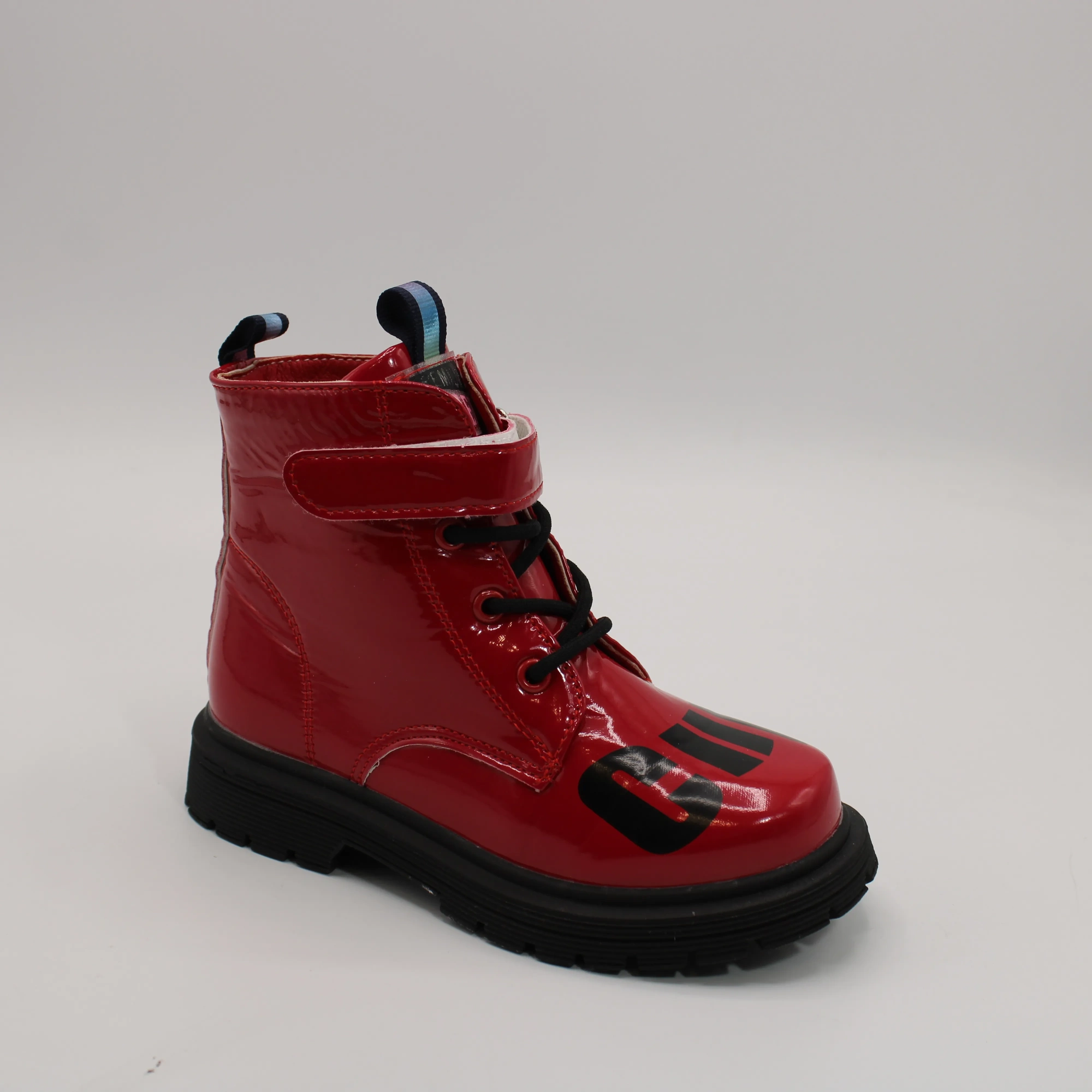 Детские ботинки красного цвета ЛЕОПАРД BS03-3106