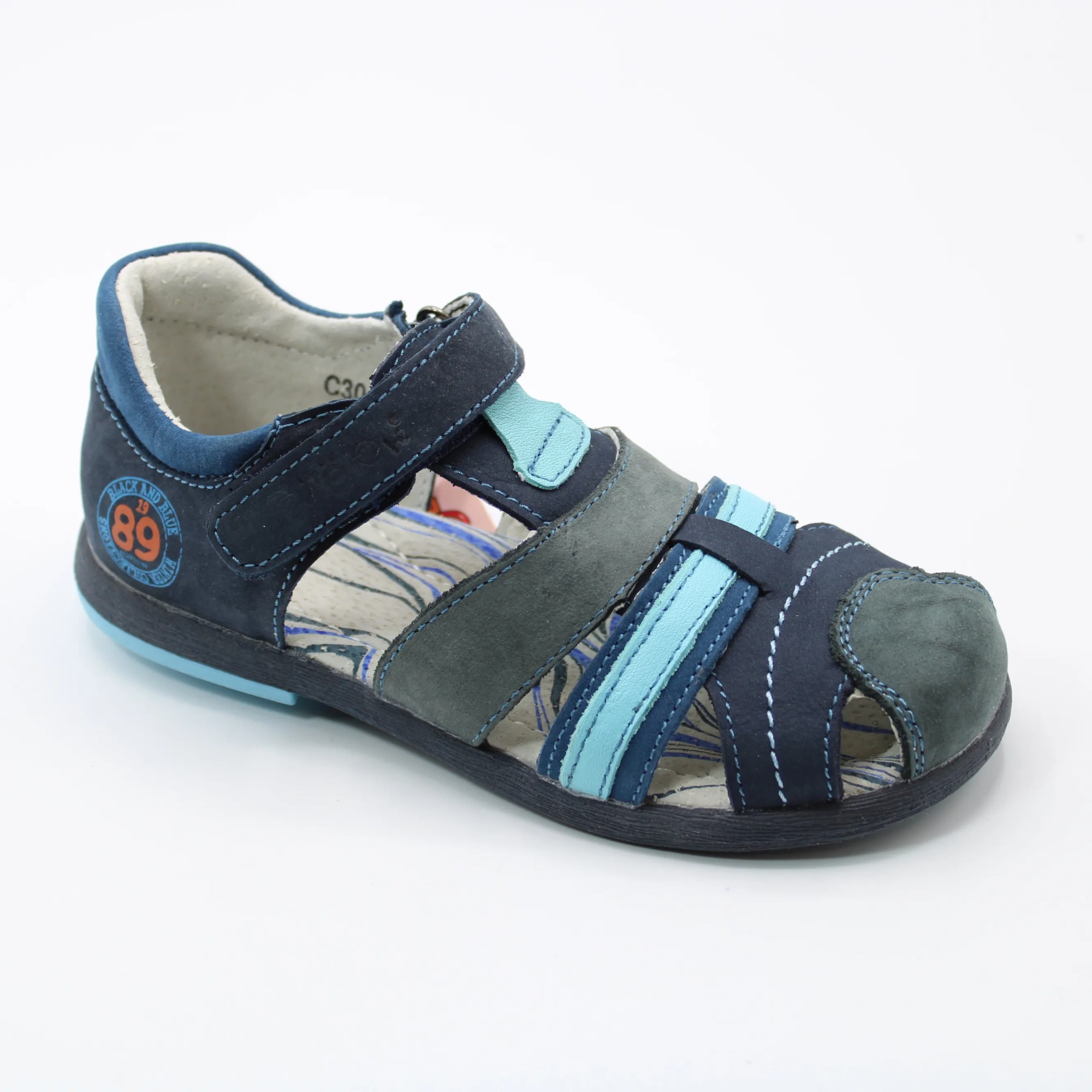 Детские летние босоножки синего цвета ОРЛЁНОК BS03-2456