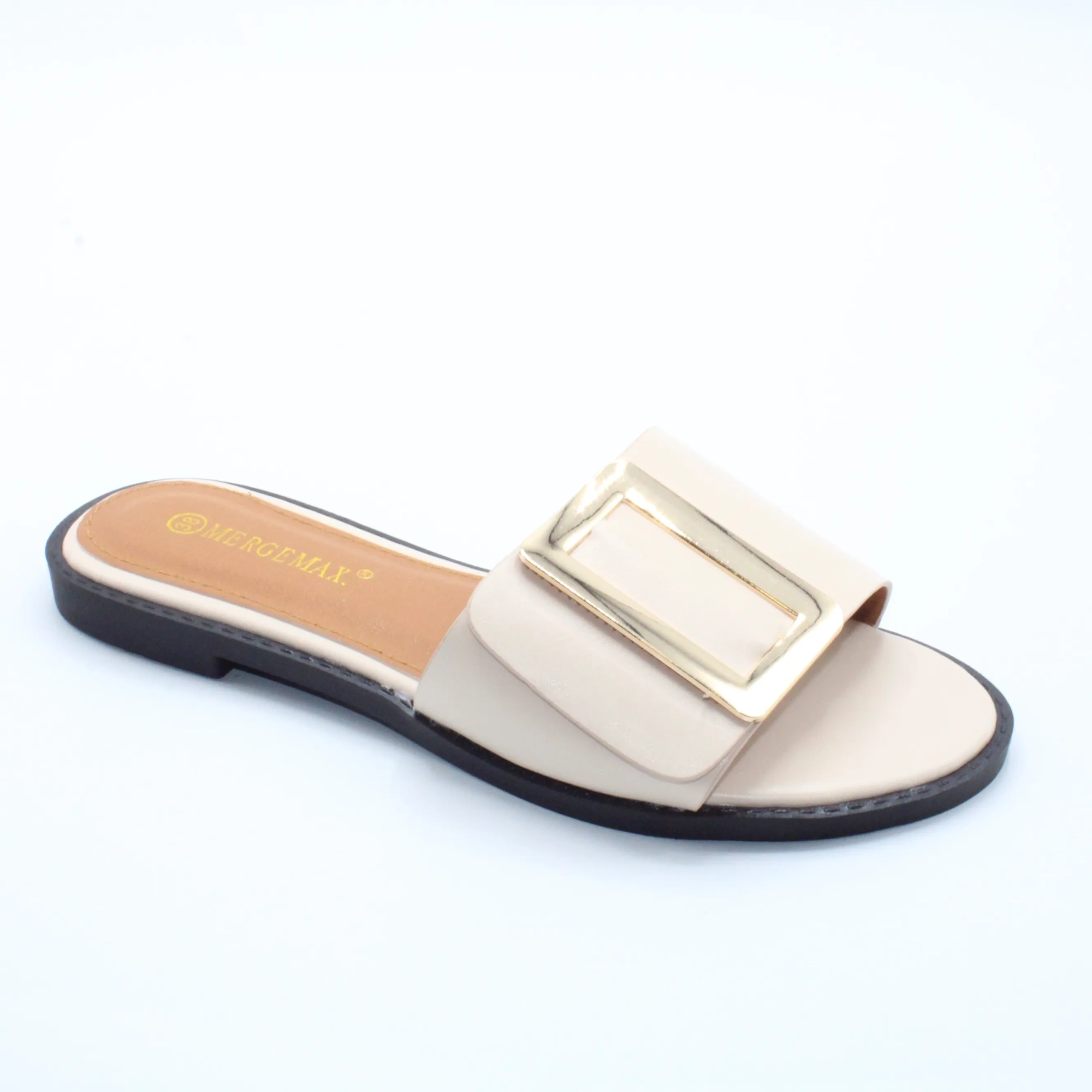 Женские летние шлепанцы бежевого цвета MERGE BS02-1128