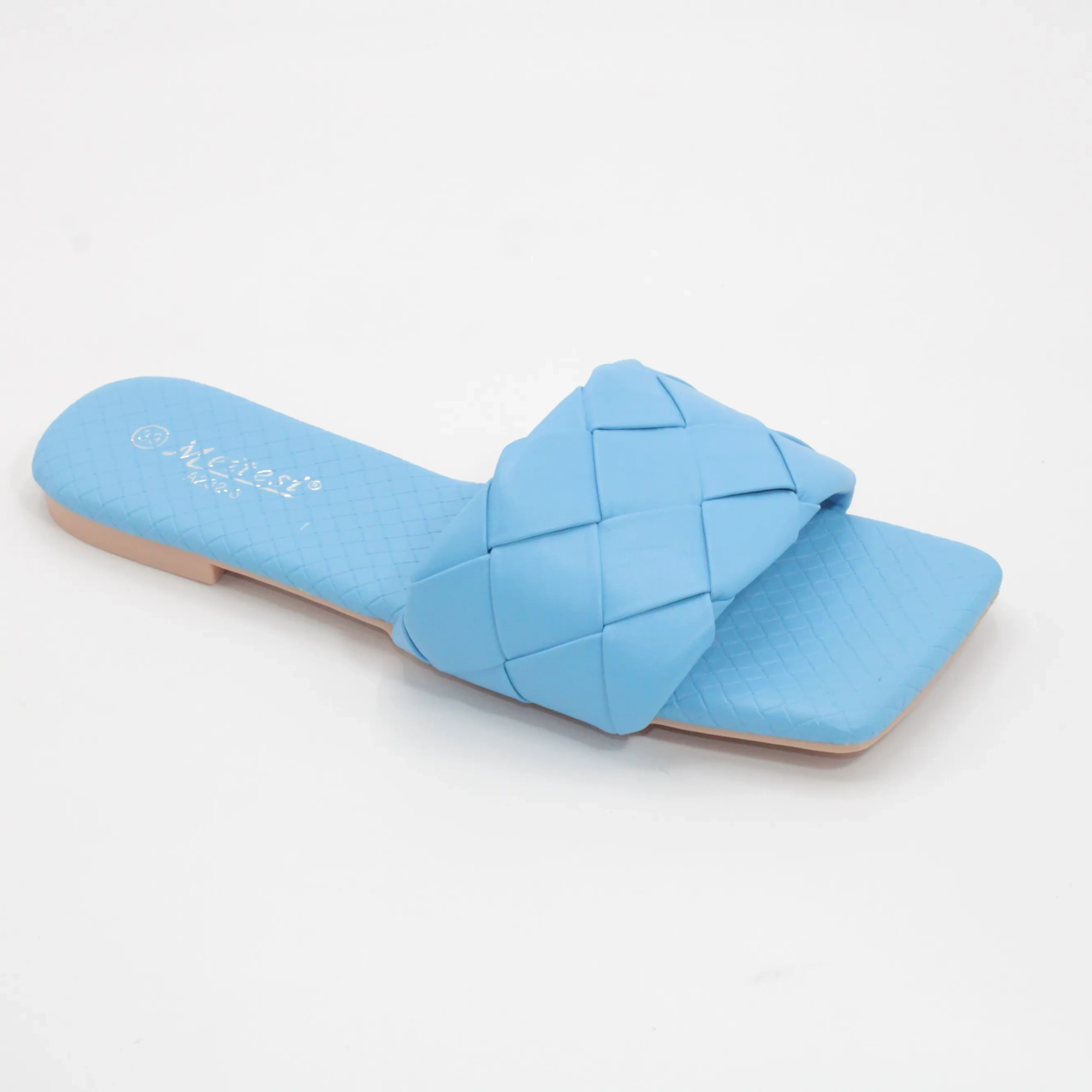 Женские летние шлепанцы голубого цвета MEITESI BS01-1068