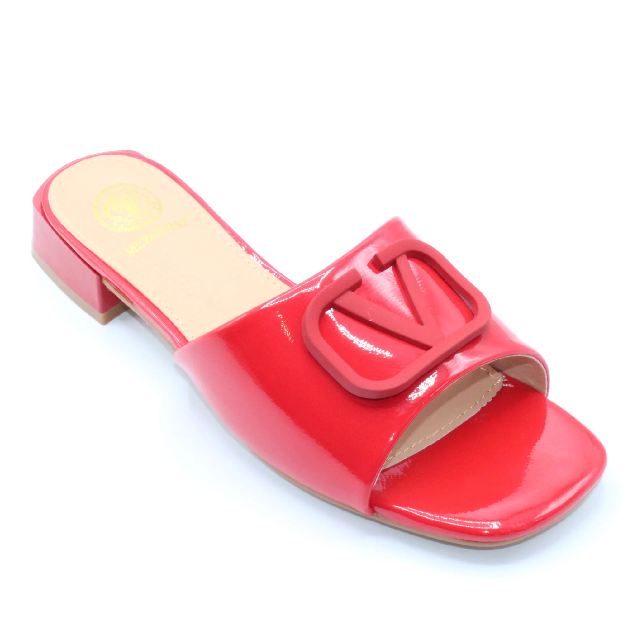 Женские летние шлепанцы красного цвета MERGE BS02-1156