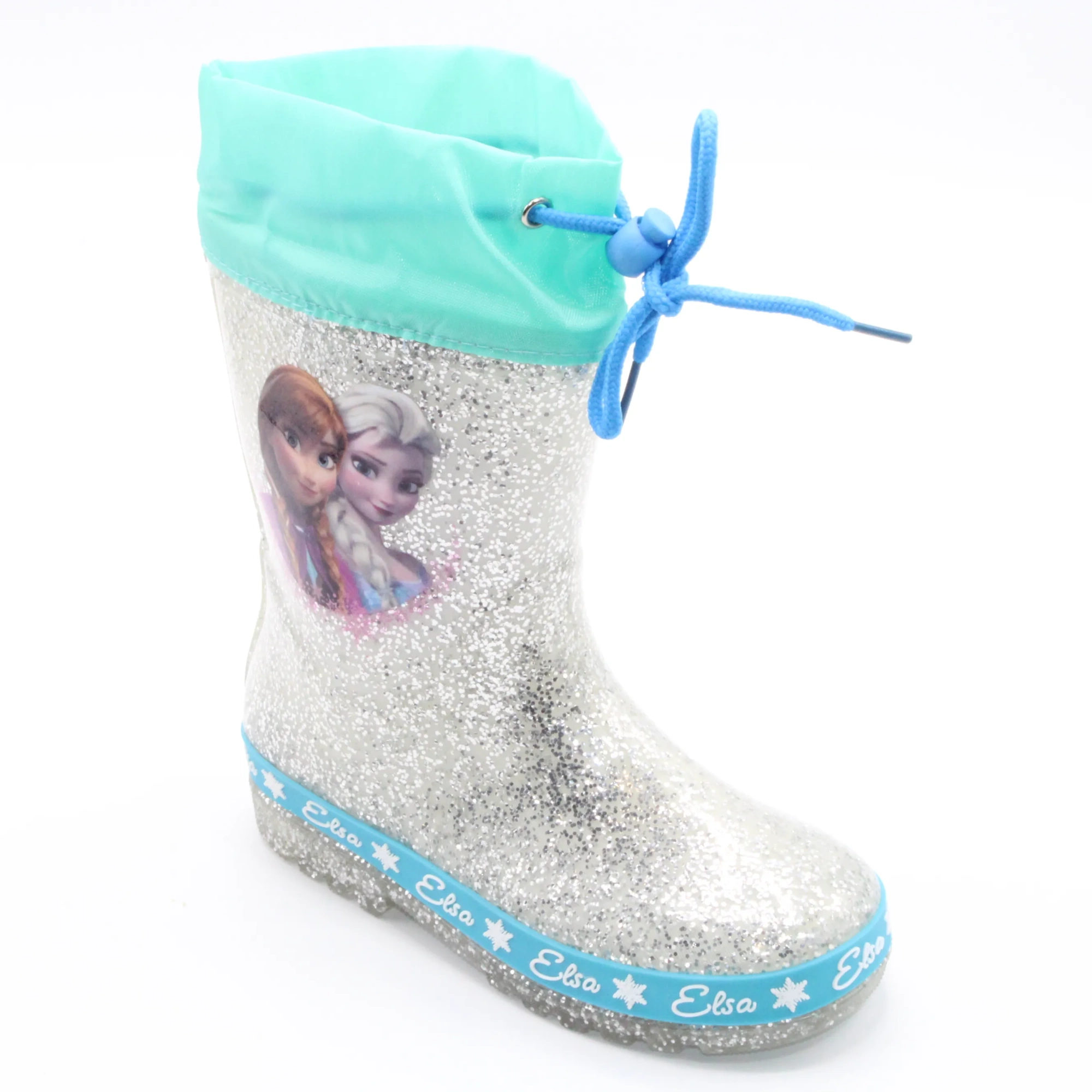 Детские весенние резиновые сапоги серебряного цвета М+Д BS05-49