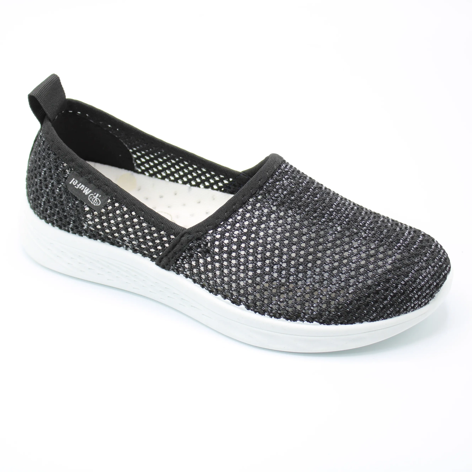 Женские летние слипоны черного цвета ДЕРЕВЬЯ BS02-767