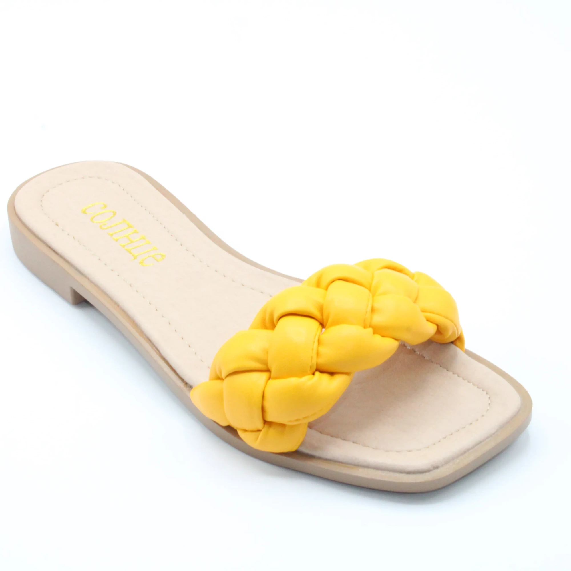 Женские летние шлепанцы желтого цвета СОЛНЦЕ BS02-1154