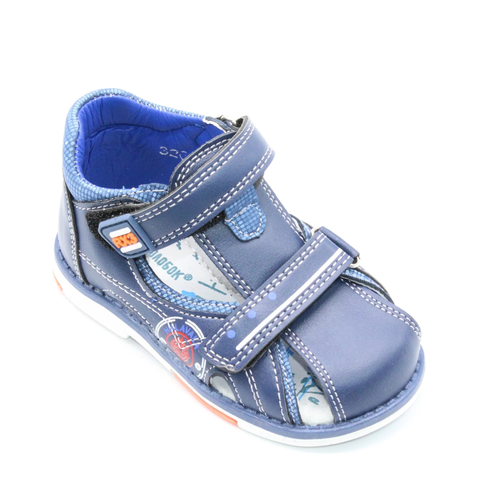 Детские летние босоножки синего цвета КОЛОБОК BS06-708