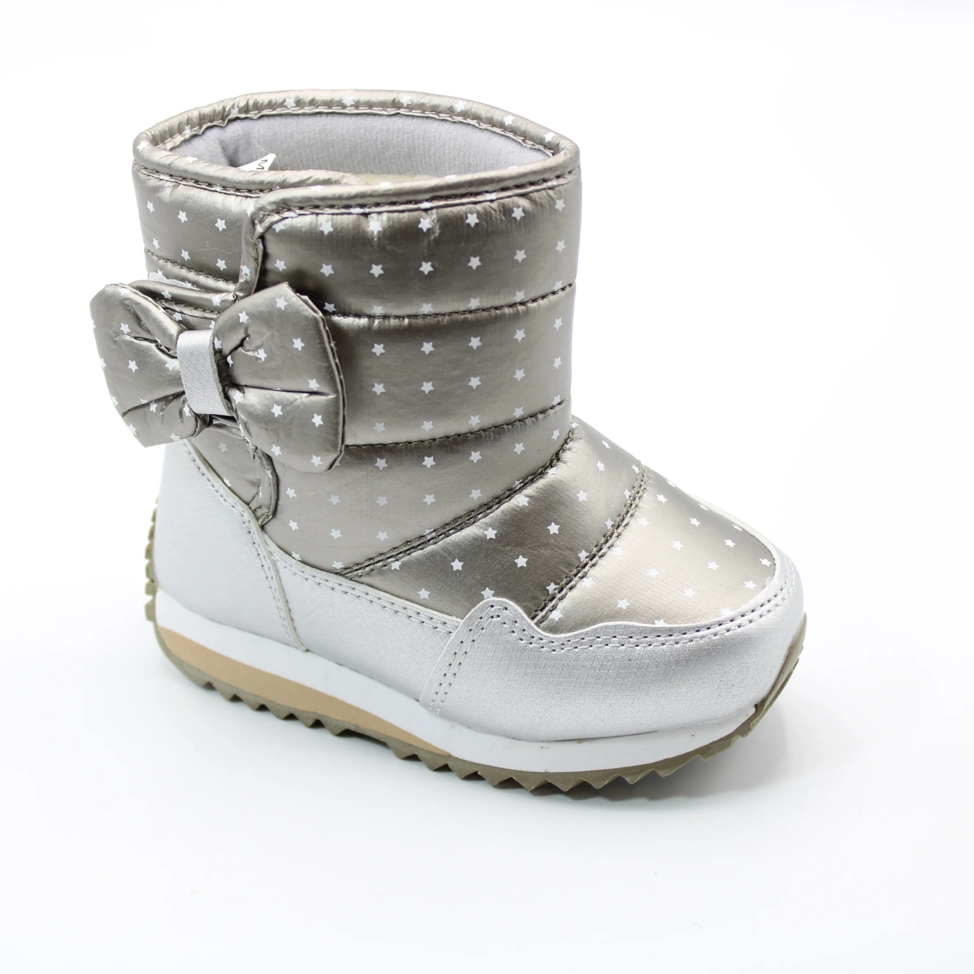 Детские зимние дутики серебряного цвета SLV BS06-461