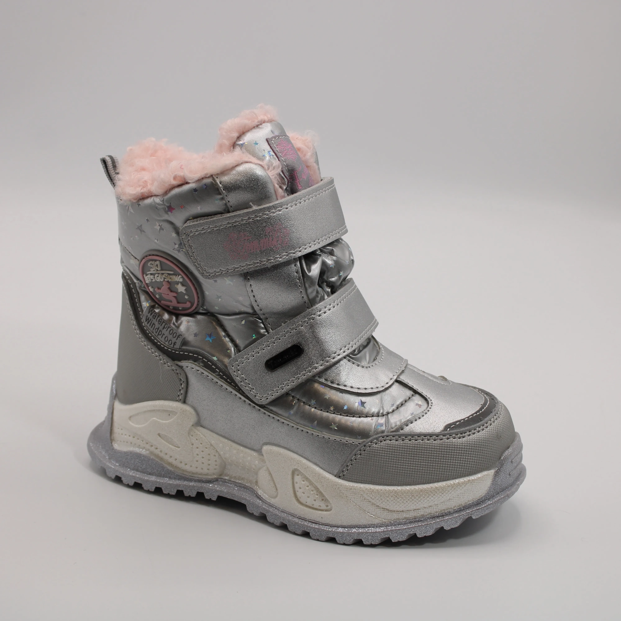 Детские ботинки серебряного цвета TOM.MIKI BS05-461