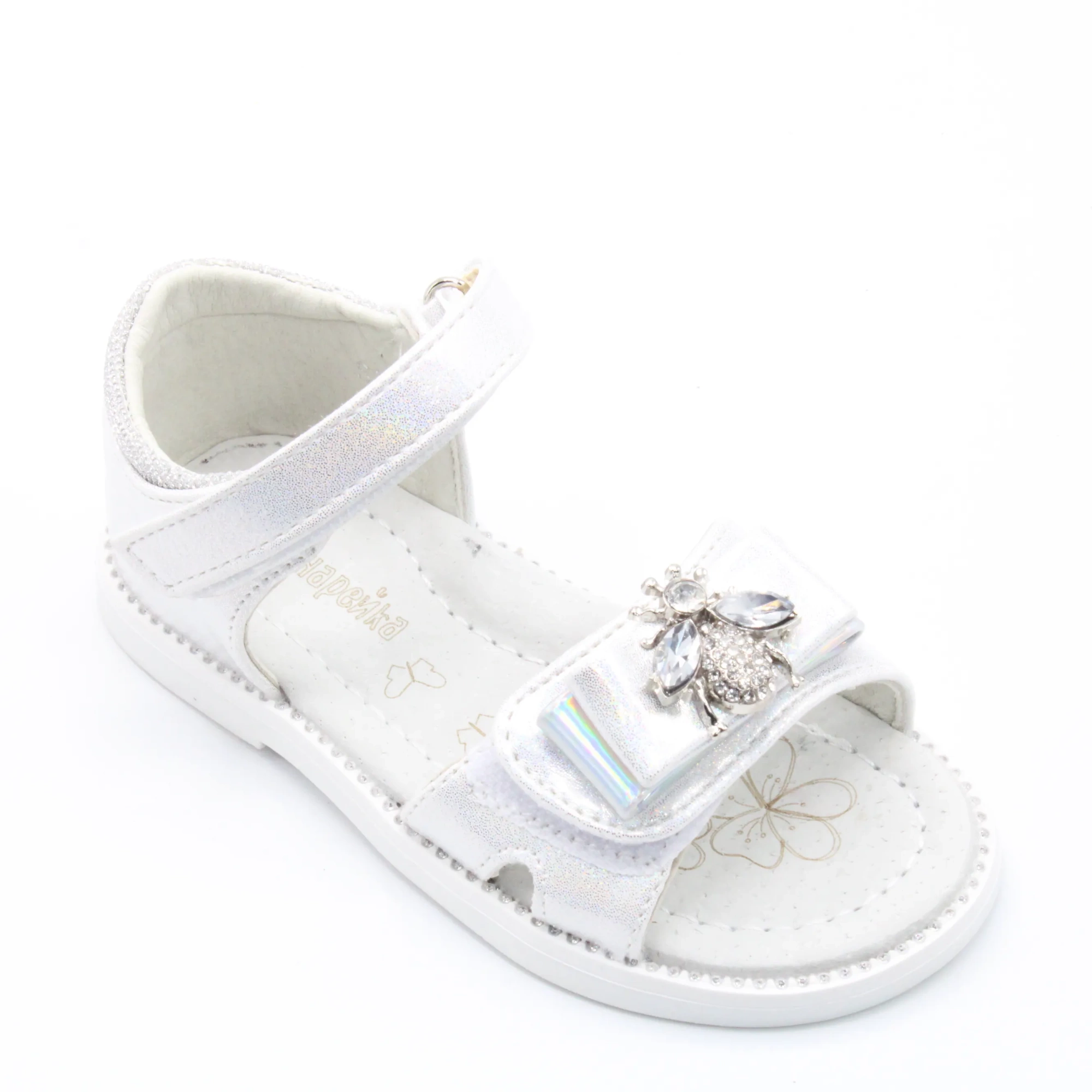 Детские летние босоножки серебряного цвета КАНАРЕЙКА BS06-689