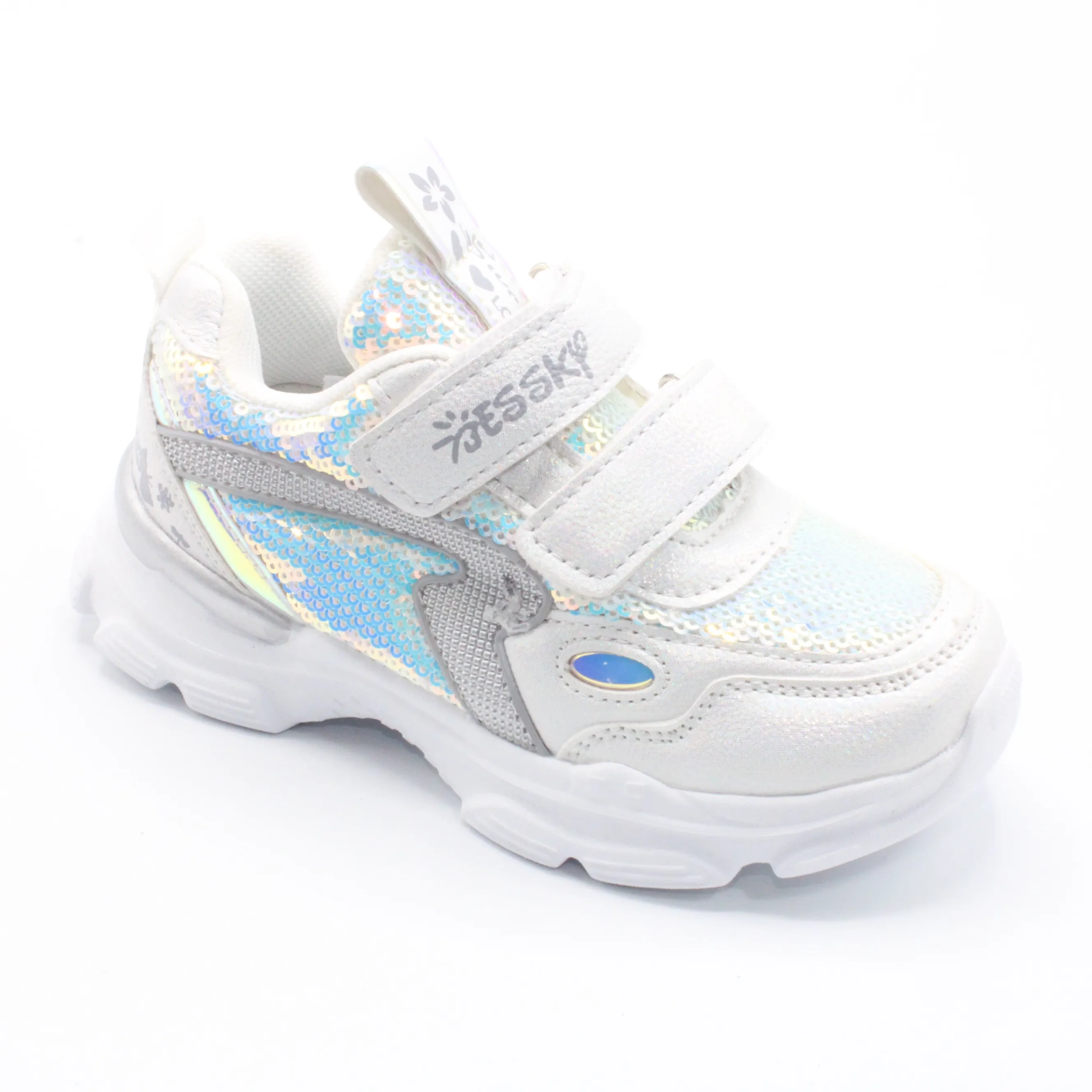 Детские весенние кроссовки серебряного цвета BESSKY BS05-160