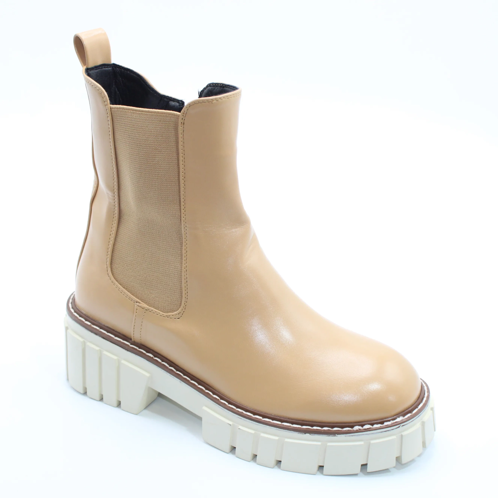 Женские ботинки бежевого цвета MENESLA BS01-1143