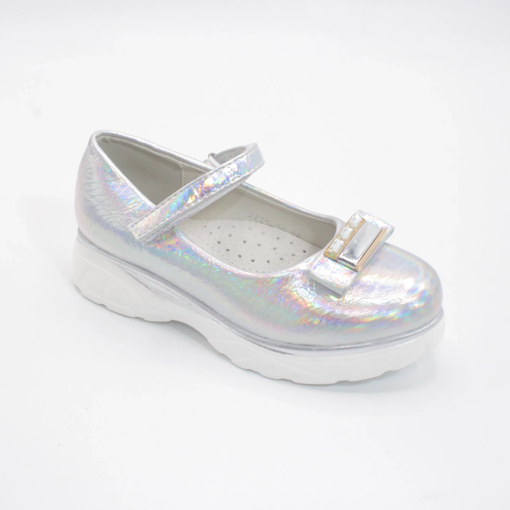 Детские туфли серебряного цвета BOYS AND GIRLS BS06-766