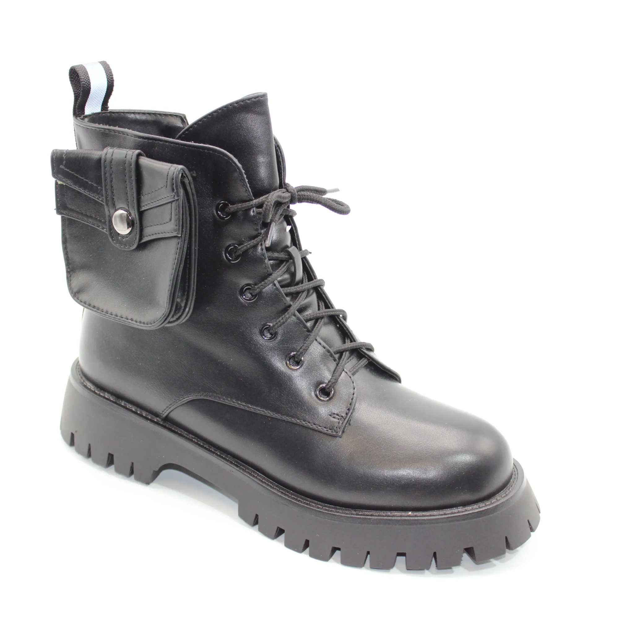 Женские ботинки черного цвета MENESLA BS02-1277