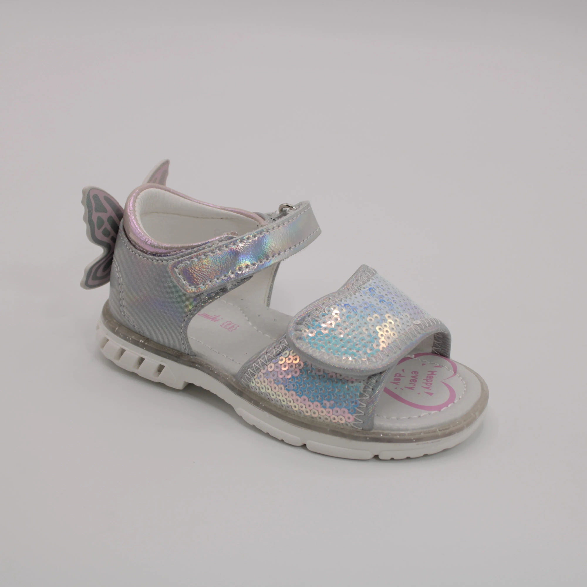 Детские босоножки серебряного цвета TOM.MIKI BS06-1047