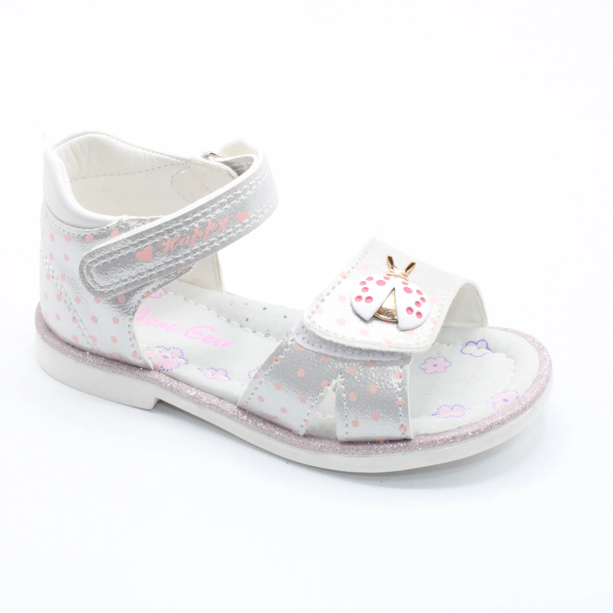 Детские весенние босоножки серебряного цвета JONG.GOLF BS03-2578