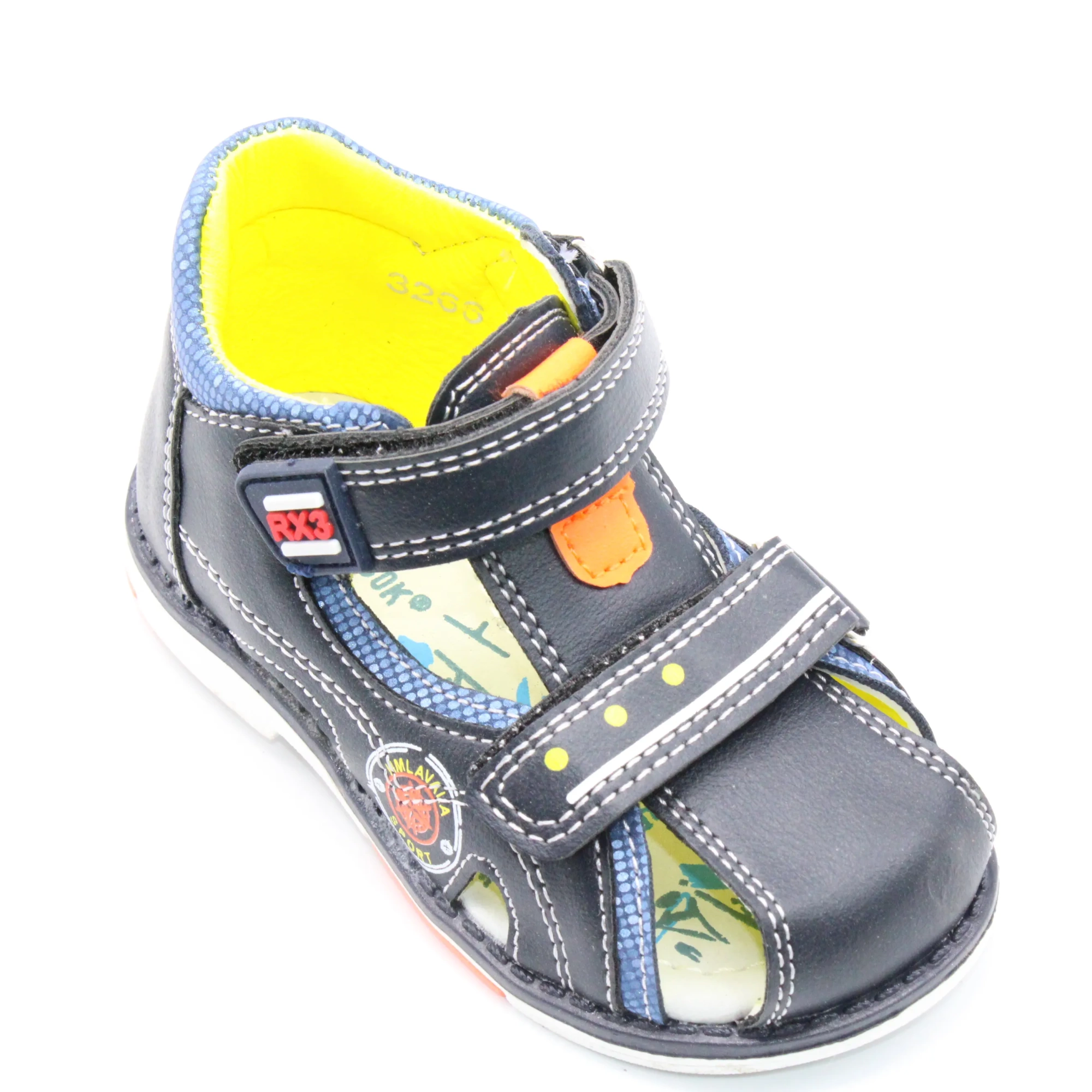 Детские летние босоножки черного цвета КОЛОБОК BS06-710