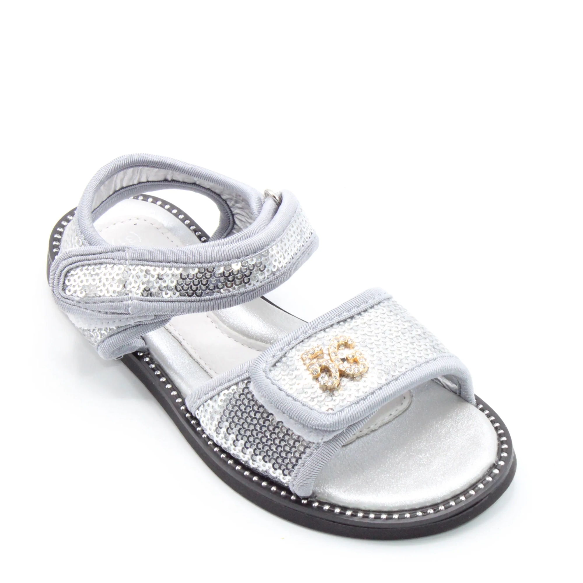 Детские летние босоножки серебряного цвета YTOP BS06-681