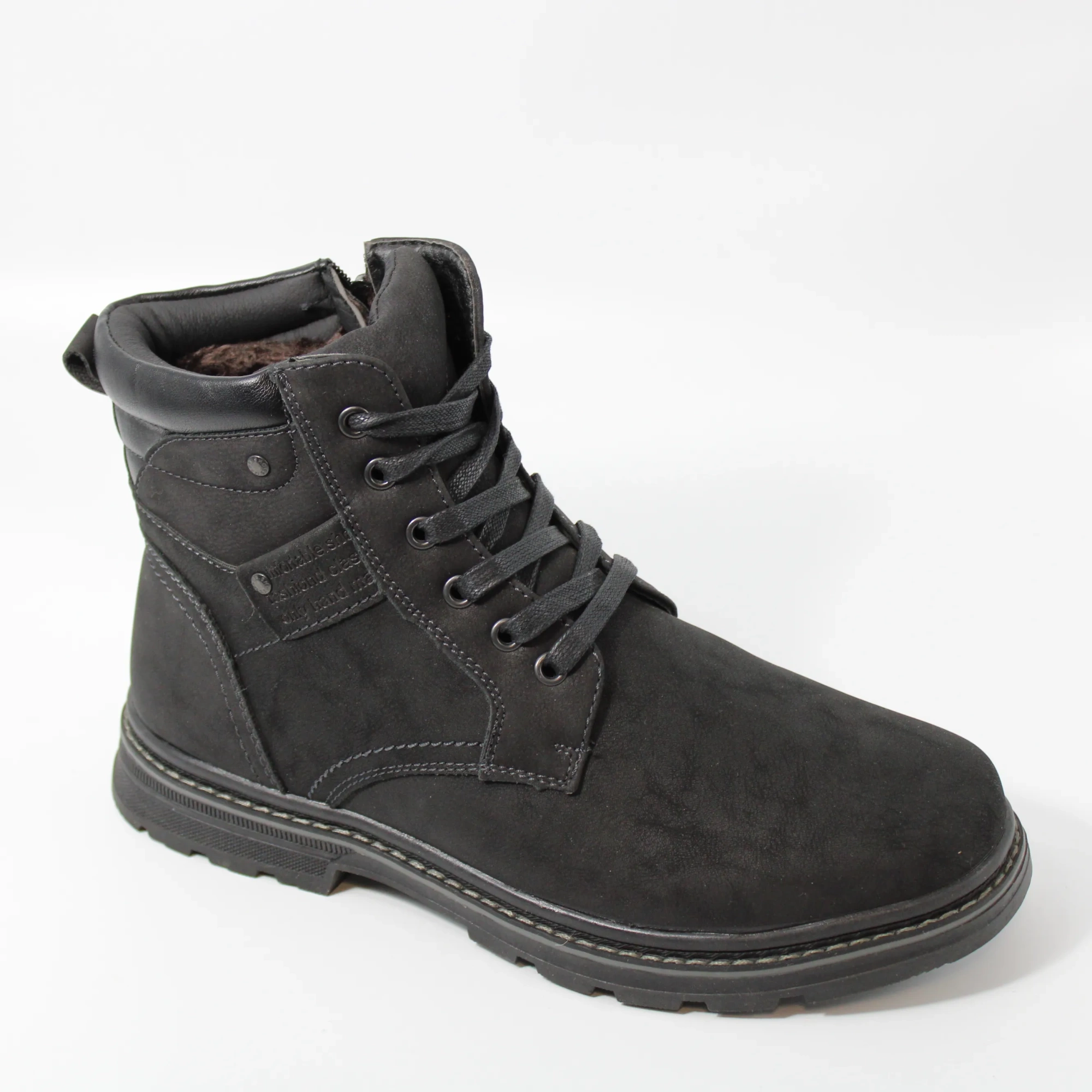 Мужские зимние ботинки черного цвета OLIPAS BS01-919