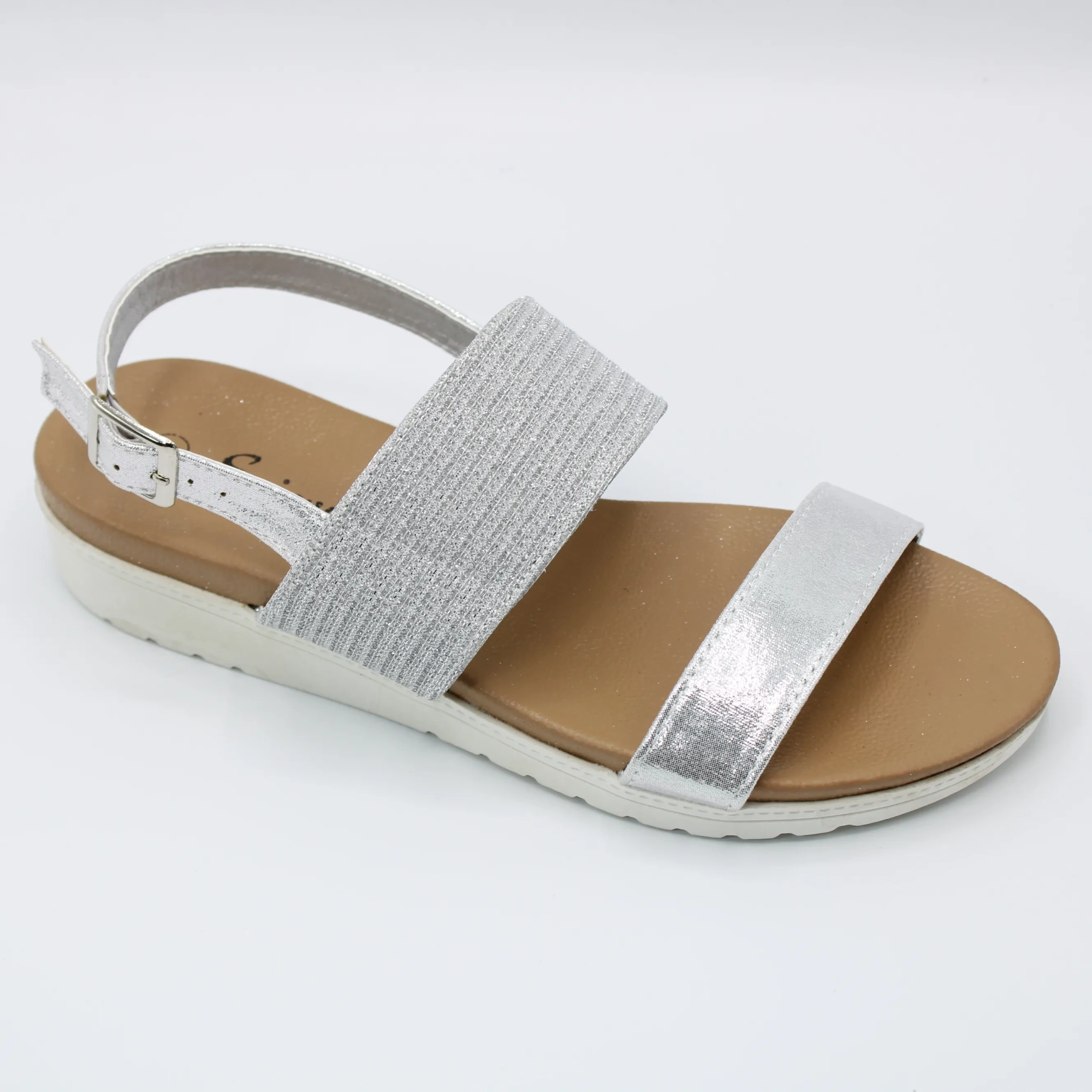 Женские летние босоножки серебряного цвета SAIVVILA BS02-760