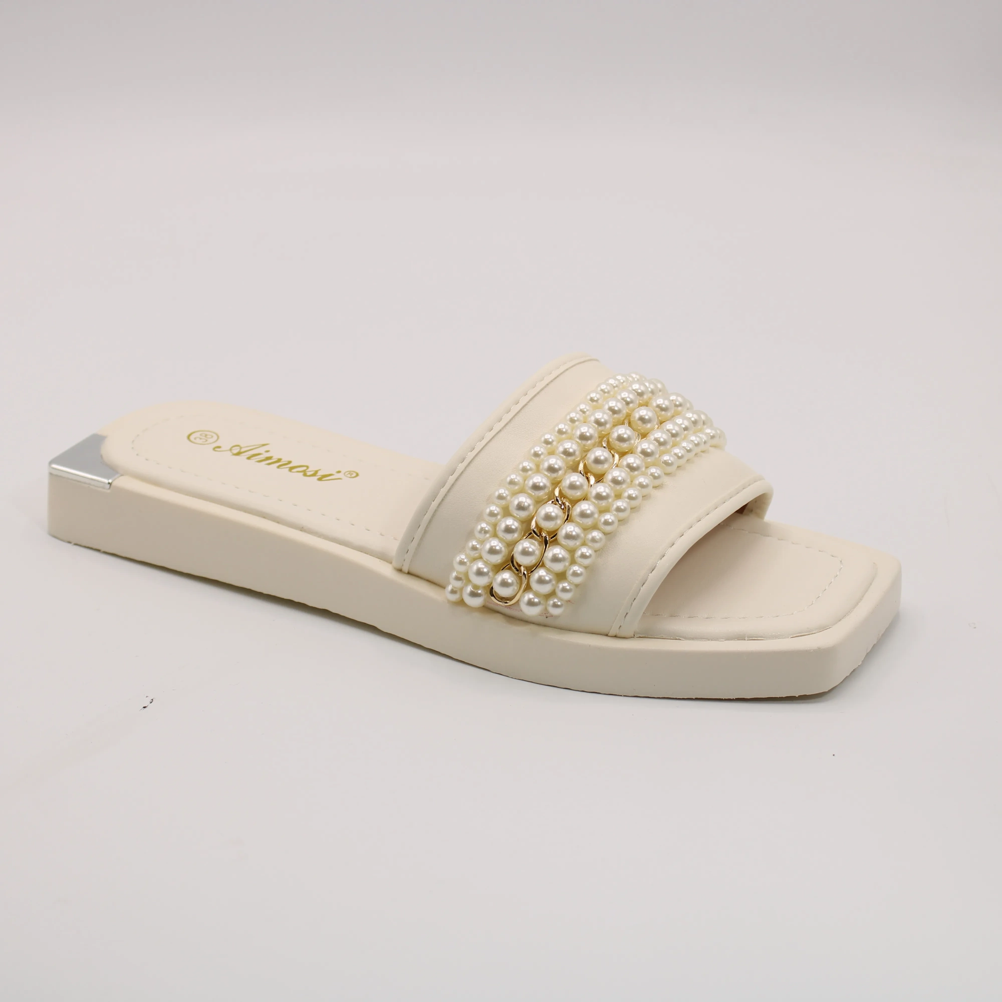 Женские шлепанцы бежевого цвета AIMOSI BS01-1298