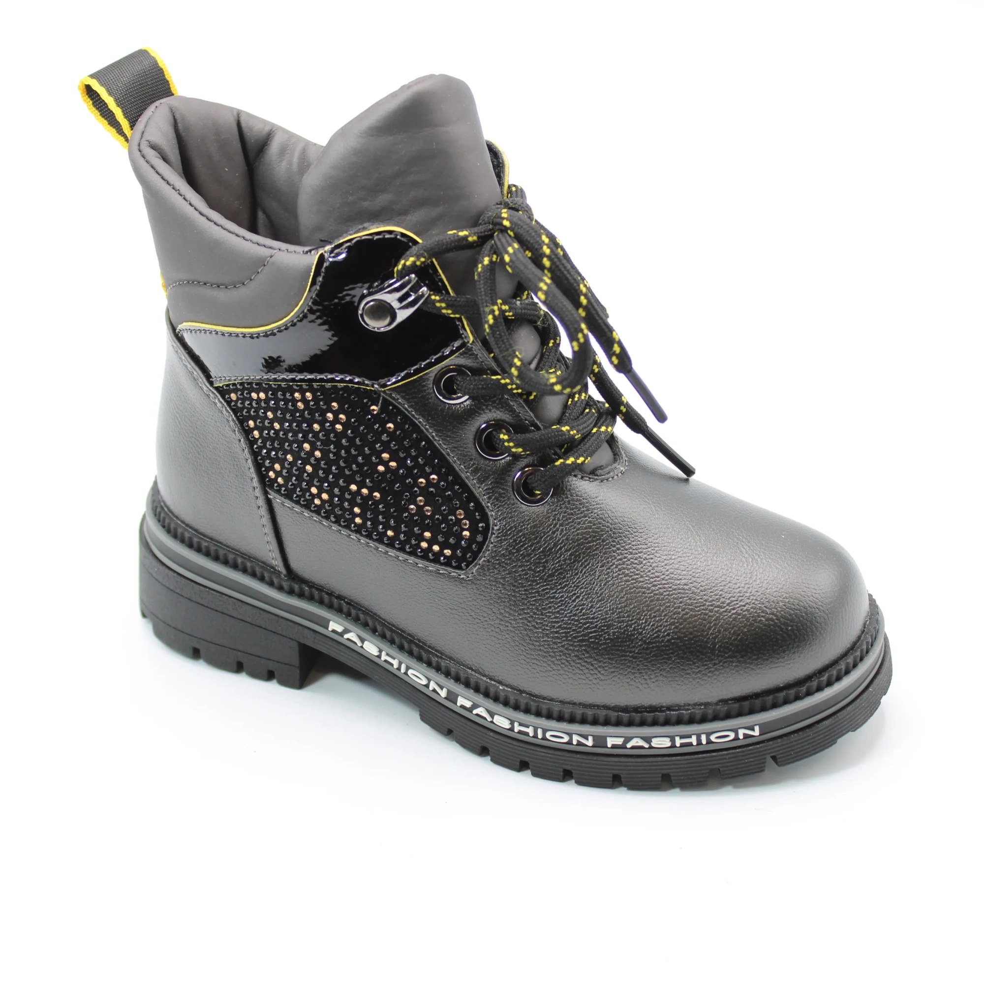 Детские зимние ботинки серого цвета ОТЛИЧНИК BS06-441