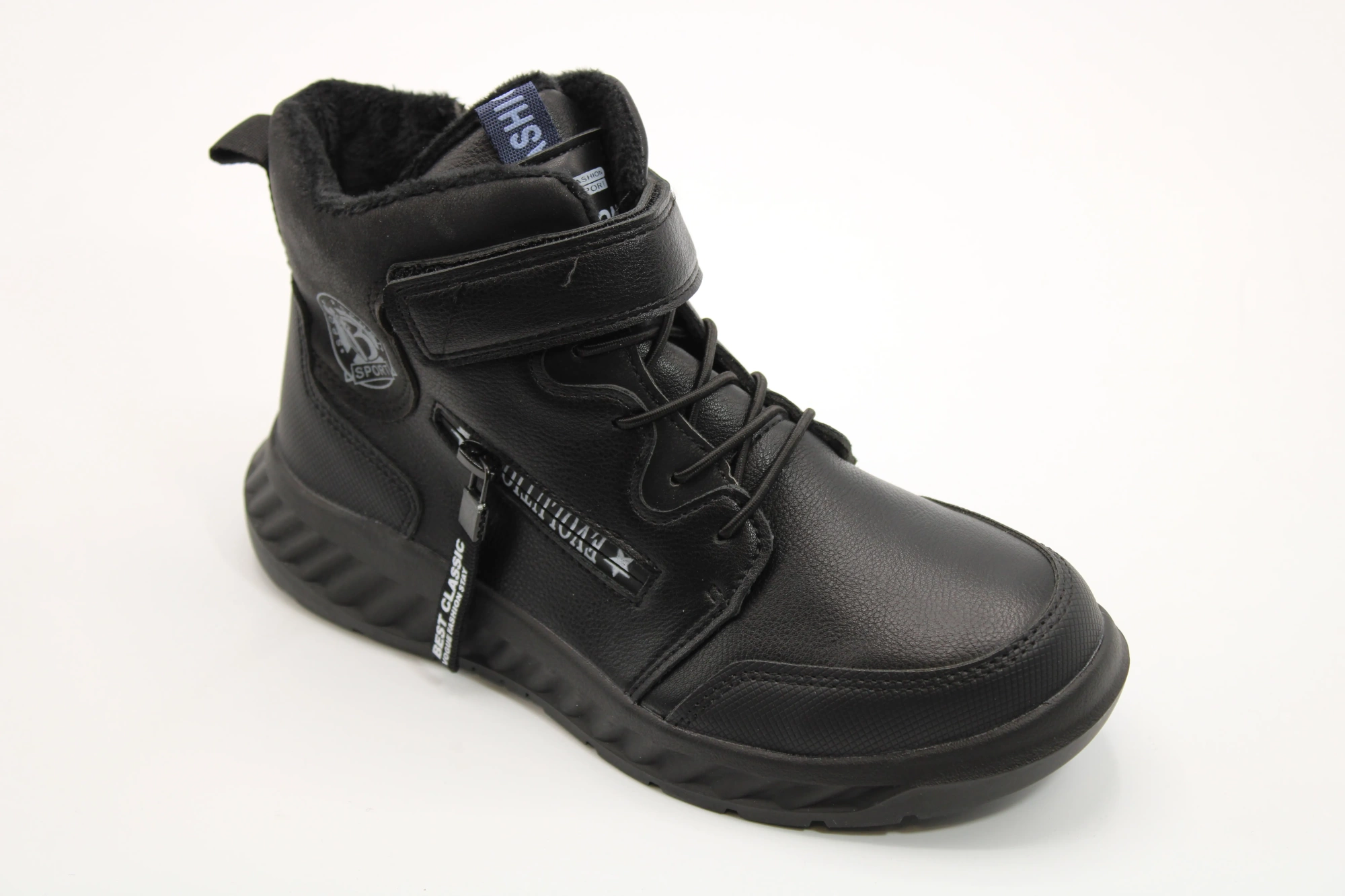 Детские ботинки черного цвета BOYS AND GIRLS BS03-3085