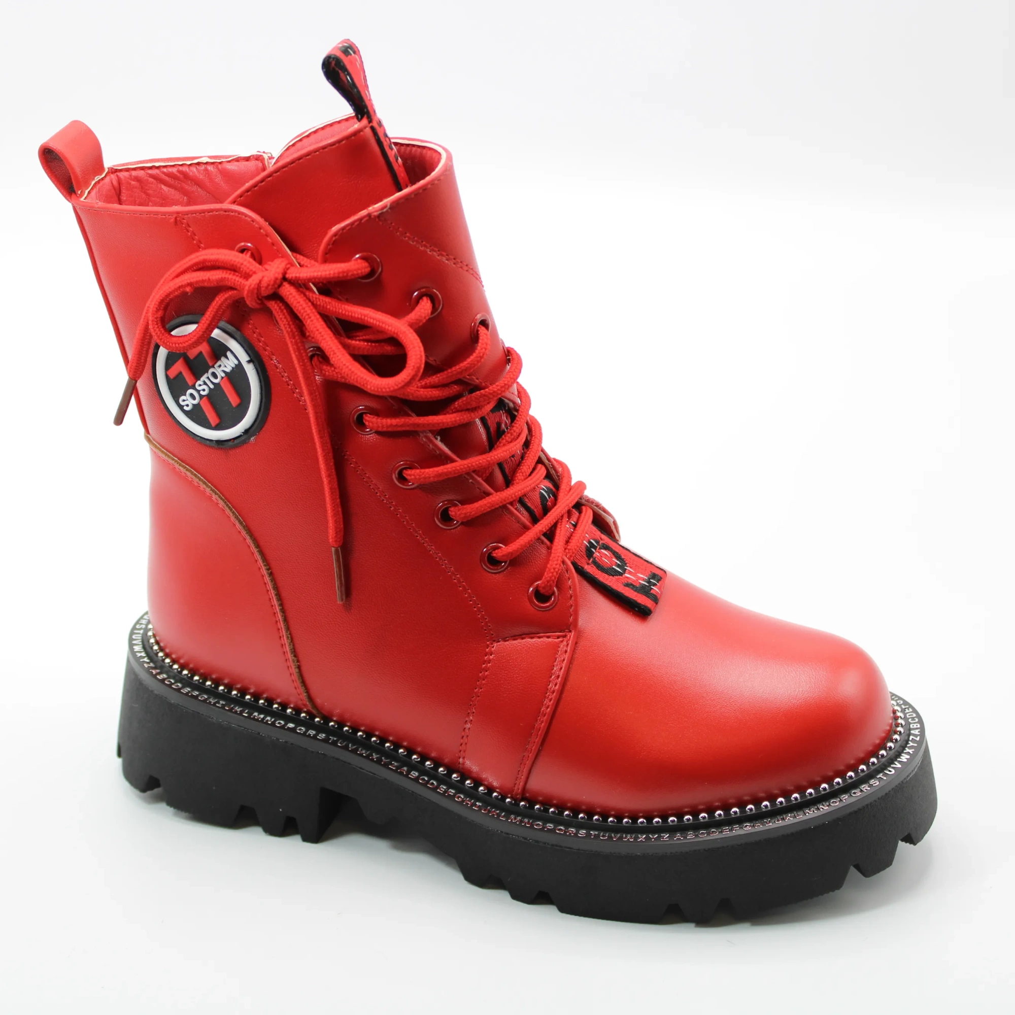 Детские зимние ботинки красного цвета SLV BS06-458